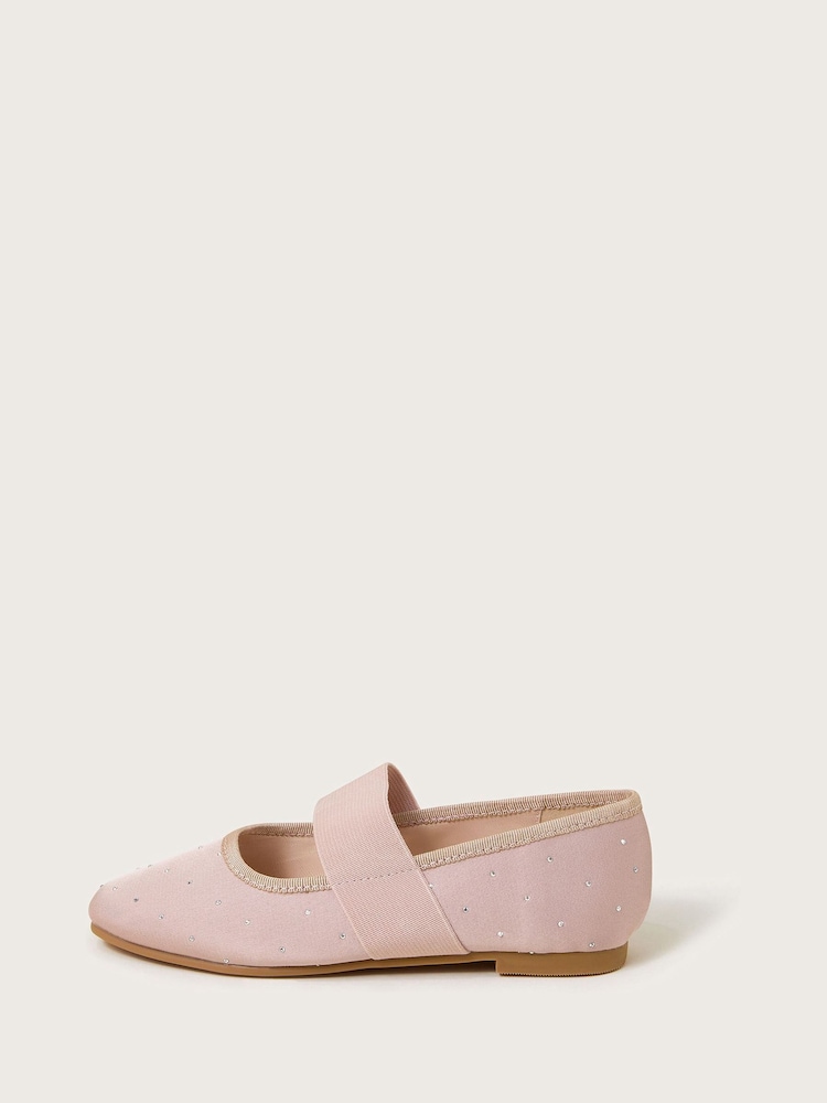 Monsoon Diamante Elastic Ballet Flats - Image 3 of 3