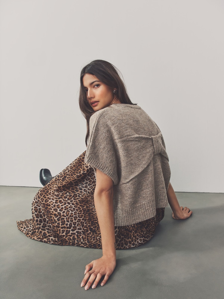 Taupe Bow Back Tank - Image 1 of 8