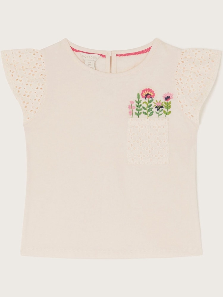 Camiseta floral con bordado y bolsillo 100% algodón de Monsoon - Imagen 2 de 4 Camiseta floral con bordado y bolsillo 100% algodón de Monsoon - Imagen 2 de 4