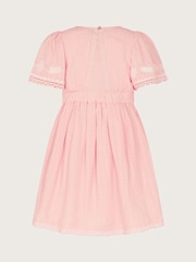 Monsoon Pink Floral Embroidered Short Sleeve Dress - Image 2 of 3