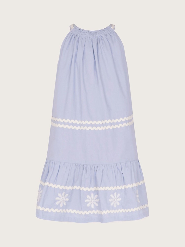 Monsoon Blue Amalfi Floral Ricrac Sleeveless Dress - Image 1 of 3