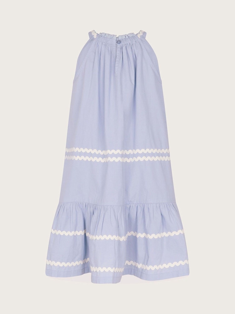 Monsoon Blue Amalfi Floral Ricrac Sleeveless Dress - Image 2 of 3