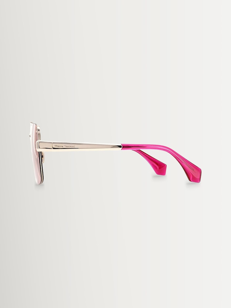 Vivienne Westwood Gold Cowboy VW5100 400 Shiny Sunglasses - Image 3 of 3 Vivienne Westwood Gold Cowboy VW5100 400 Shiny Sunglasses - Image 3 of 3