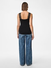 PIECES Black Lace Trim Top 2 Pack - Image 3 of 4