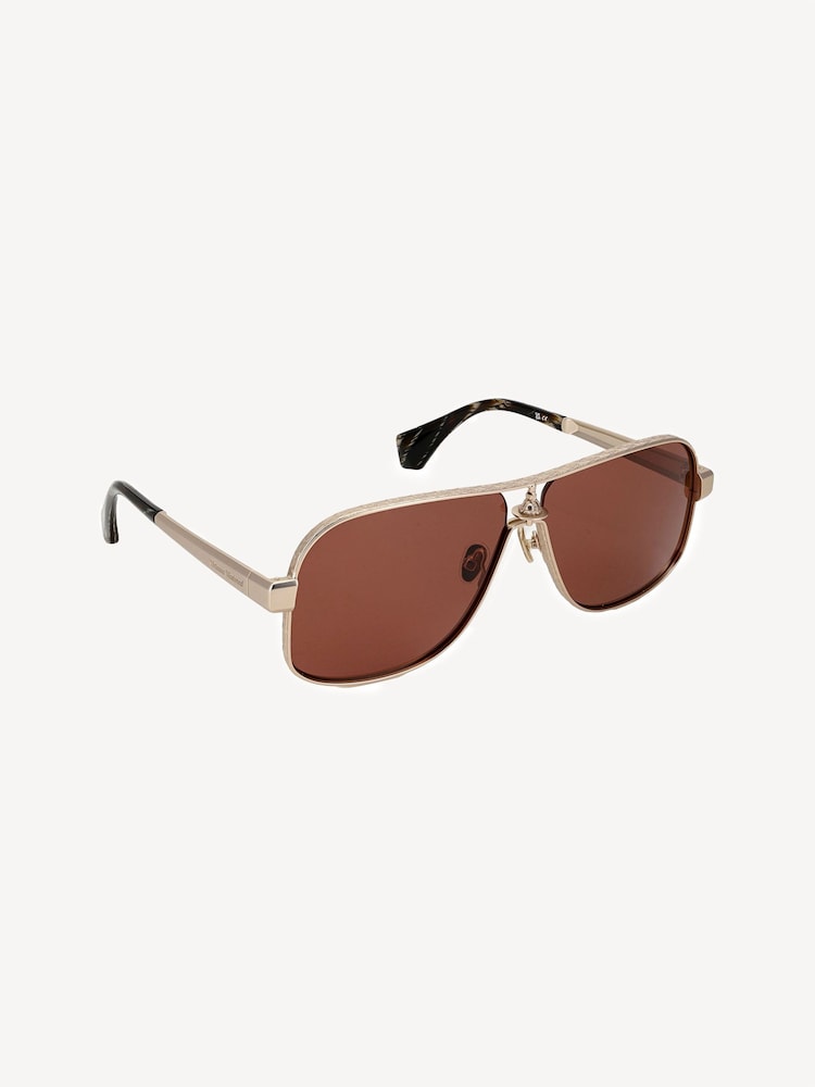 Vivienne Westwood Gold Brown Keith VW5101 400 Shiny Sunglasses - Image 1 of 4 Vivienne Westwood Gold Brown Keith VW5101 400 Shiny Sunglasses - Image 1 of 4