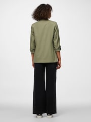 PIECES Green Ruched Sleeve Blazer - Image 3 of 4