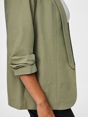 PIECES Green Ruched Sleeve Blazer - Image 4 of 4
