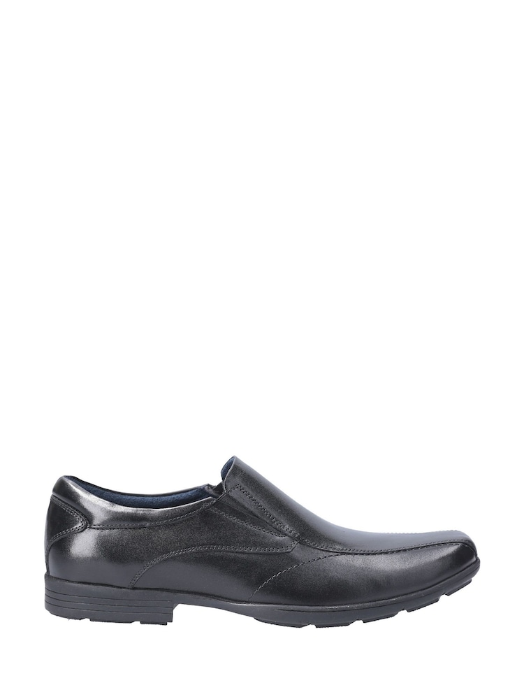 Pod Black Pod Black Leather Slip On Dundee Shoes - Image 1 of 4