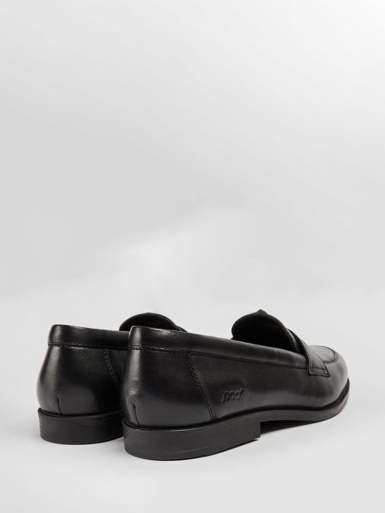 Pod Black Black Leather Islay School Loafers - Image 5 of 5