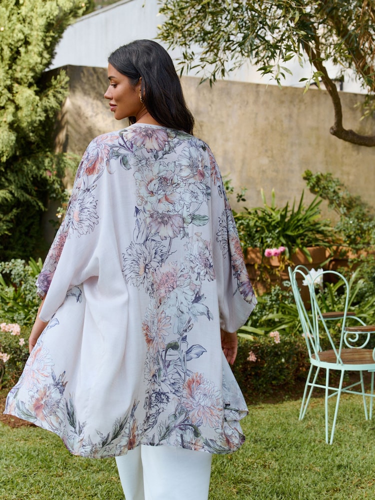 Vintage Dahlia Vintage Floral Longline Kimono Cover-Up - Image 2 of 7 Vintage Dahlia Vintage Floral Longline Kimono Cover-Up - Image 2 of 7