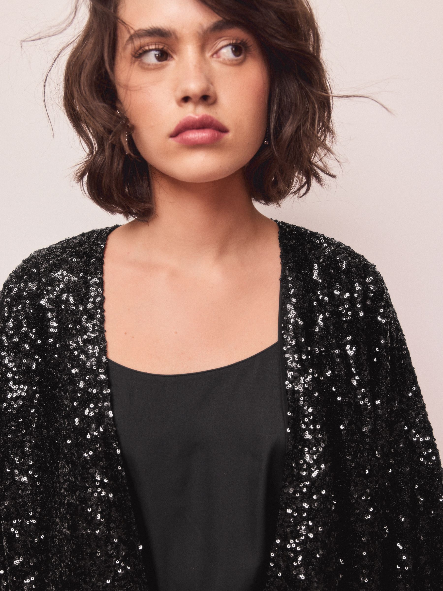 Buy Black Sequin Jacket from Next Canada