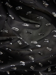 Negro/plateado - Filcoupe Cropped Kimono - Imagen 2 de 3