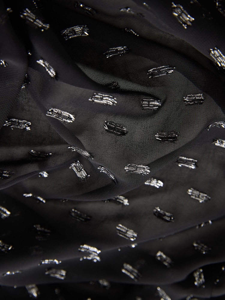 Negro/plateado - Filcoupe Cropped Kimono - Imagen 2 de 3