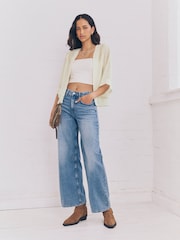 Ivory/Gold Filcoupe Cropped Kimono - Image 3 of 3