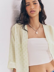 Ivory/Gold Filcoupe Cropped Kimono - Image 5 of 8