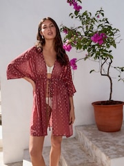 Dusky Pink Tie Waist Cover-Up - Image 1 of 4