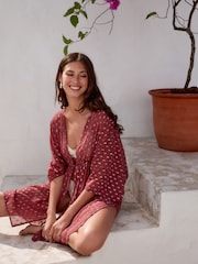 Dusky Pink Tie Waist Cover-Up - Image 2 of 4