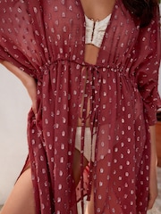 Dusky Pink Tie Waist Cover-Up - Image 4 of 4
