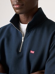 Levi's® Navy Blazer Original Quater Zip Jumper - Image 4 of 6