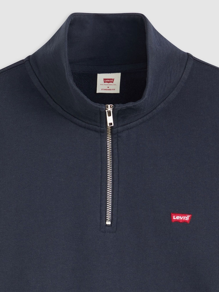 Levi's® Navy Blazer Original Quater Zip Jumper - Image 6 of 6