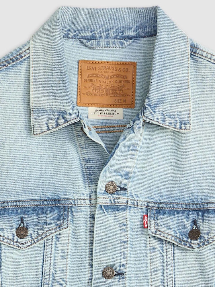 Levi's Light Blue Denim Trucker Relaxed Jacket - Image 6 of 6