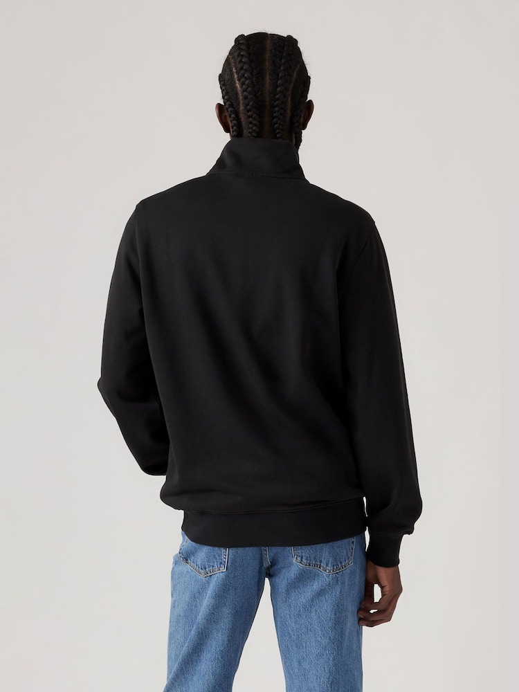 Levi's® Black Original Quater Zip Jumper - Image 2 of 6