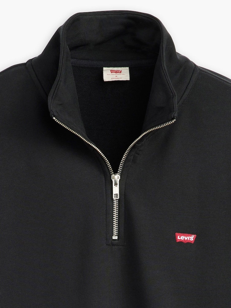 Levi's® Black Original Quater Zip Jumper - Image 6 of 6
