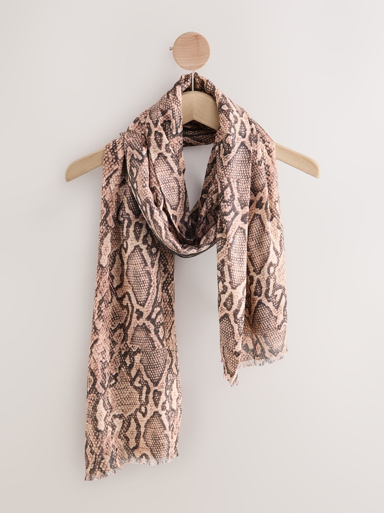 Nude Snake Print Lightweight Scarf - Image 1 of 3