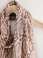 Nude Snake Print Lightweight Scarf - Image 2 of 3