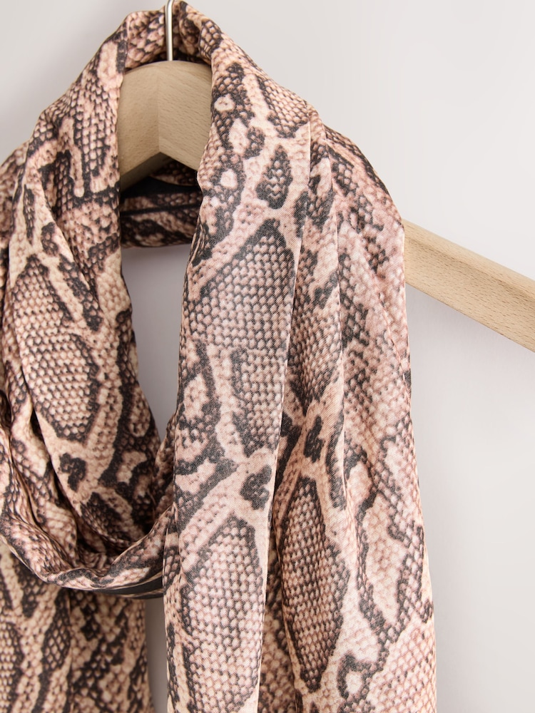 Nude Snake Print Lightweight Scarf - Image 2 of 3