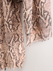 Nude Snake Print Lightweight Scarf - Image 3 of 3