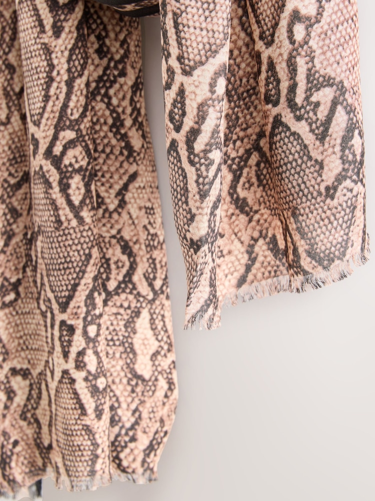 Nude Snake Print Lightweight Scarf - Image 3 of 3