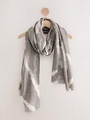 Grey Abstract Foil Lightweight Scarf - Image 1 of 3