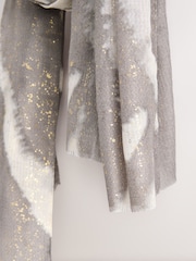 Grey Abstract Foil Lightweight Scarf - Image 3 of 3