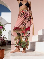 Pink Scenic Floral Kew Collection Maxi Sarong - Image 1 of 8