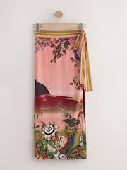 Pink Scenic Floral Kew Collection Maxi Sarong - Image 6 of 8