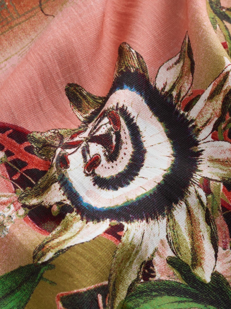 Pink Scenic Floral Kew Collection Maxi Sarong - Image 8 of 8