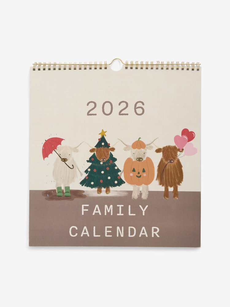 Natural Hamish the Highland Cow 2026 Family Calendar - Image 4 of 4