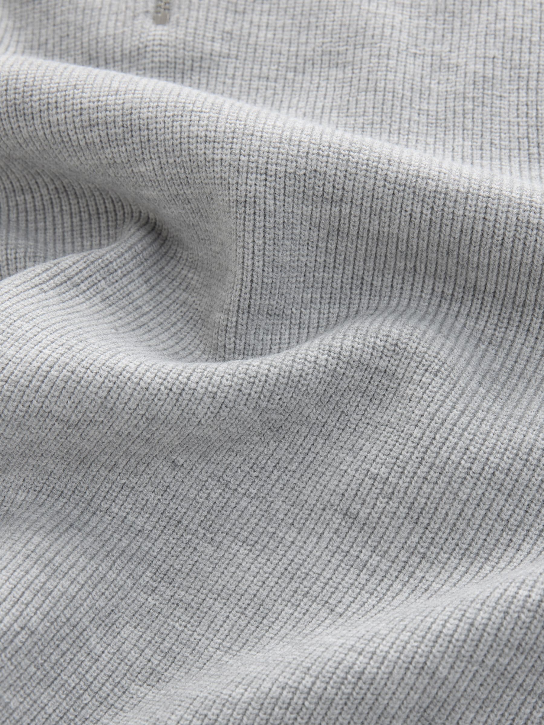Buy Grey Regular Fit Essential Ribbed Quarter Zip Neck Jumper from