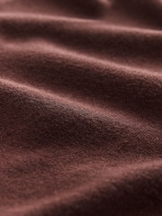 Rust Red Zip Neck Regular Fit Premium Long Sleeve Knit Polo Shirt - Image 7 of 8