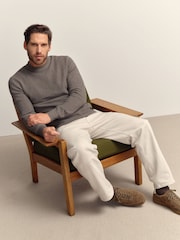 Neutral Crew Neck Regular Fit Essential Textured Knit Jumper - Image 2 of 7