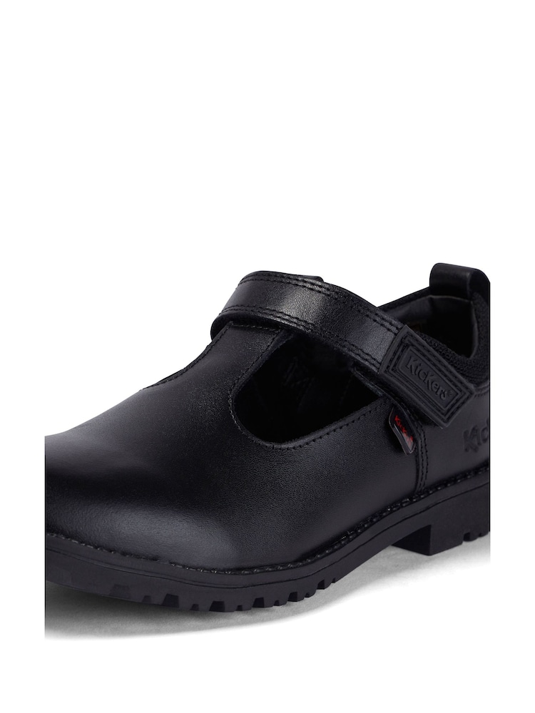 Kickers Black Lachly T-Bar School Shoes - Image 12 of 12