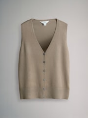 The Set Black/Taupe Brown Button Through Knitted Vests 2 Pack - Image 3 of 5