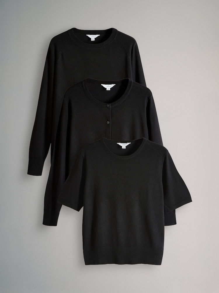 The Set Multi 3 Pack Knit Jumpers Cardigans Essentials T-Shirts Set - Image 1 of 6