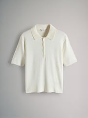 The Set Black/Cream 2 Pack Short Sleeved Knitted Collared Polo Shirts - Image 2 of 5