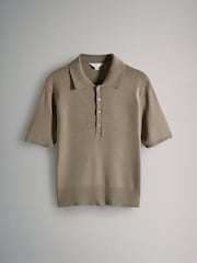 The Set Black/Cream 2 Pack Short Sleeved Knitted Collared Polo Shirts - Image 3 of 5