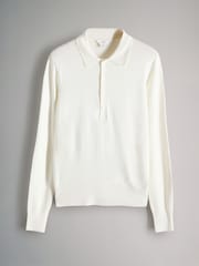 The Set Black/Taupe Brown/Cream 3 Pack Fine Knit Collared Polo Shirts - Image 3 of 6