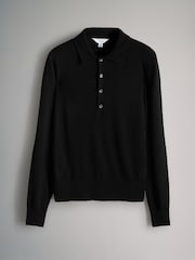 The Set Black/Taupe Brown/Cream 3 Pack Fine Knit Collared Polo Shirts - Image 4 of 6