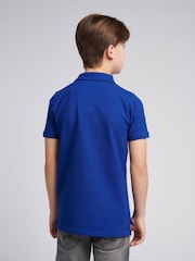 U.S. Polo Assn. Blue Dark Boys Double Horsemen 100% Cotton Polo Shirt - Image 4 of 8