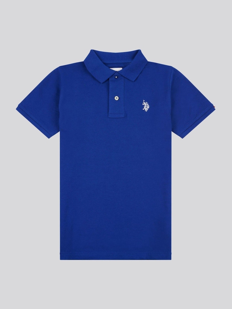 U.S. Polo Assn. Blue Dark Boys Double Horsemen 100% Cotton Polo Shirt - Image 5 of 8